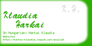 klaudia harkai business card